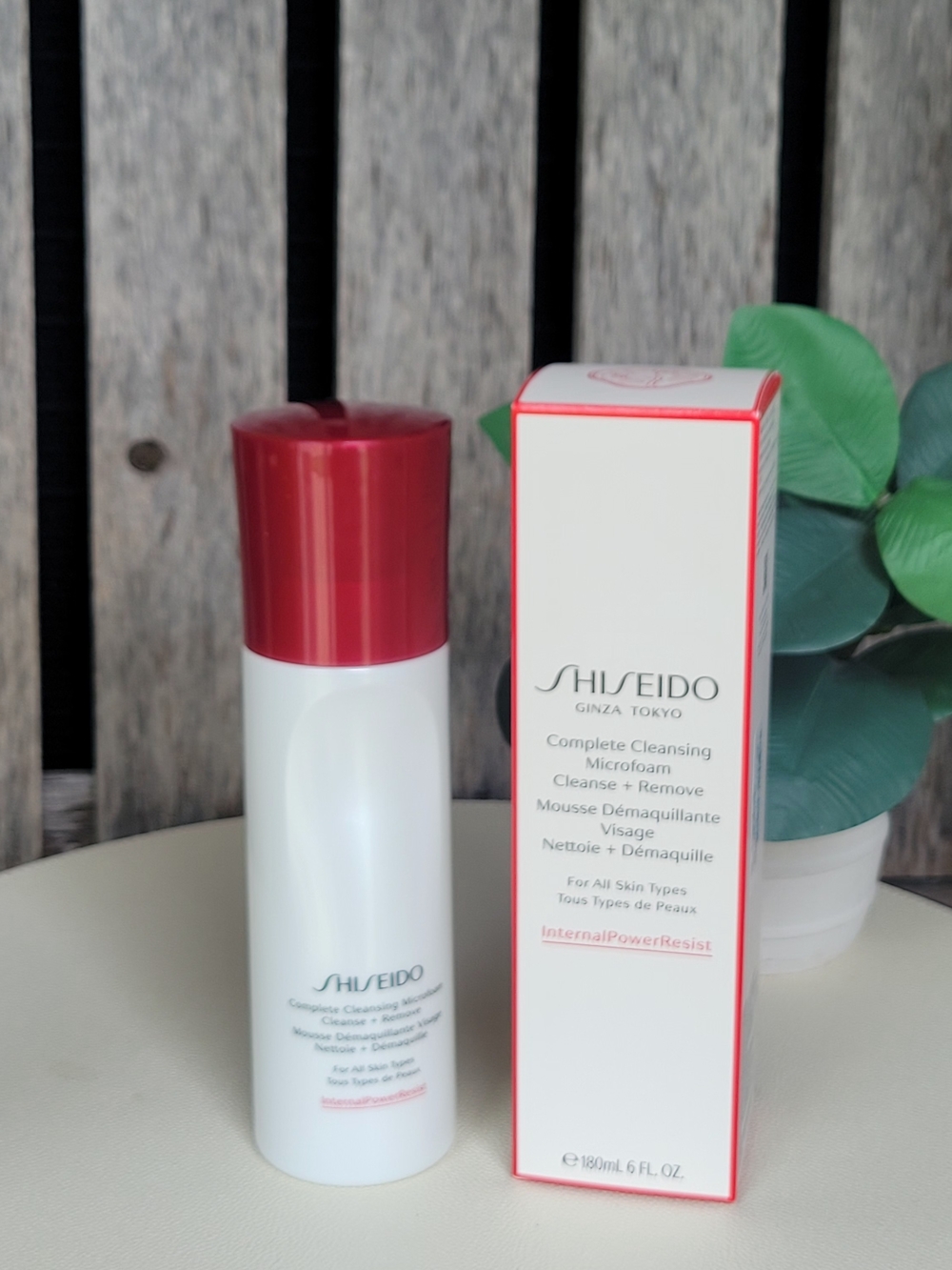 Shiseido White Cleansing Foam Bottle with Red Cap